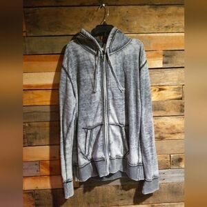 J. America burnout hoodie sweatshirt gray/black large